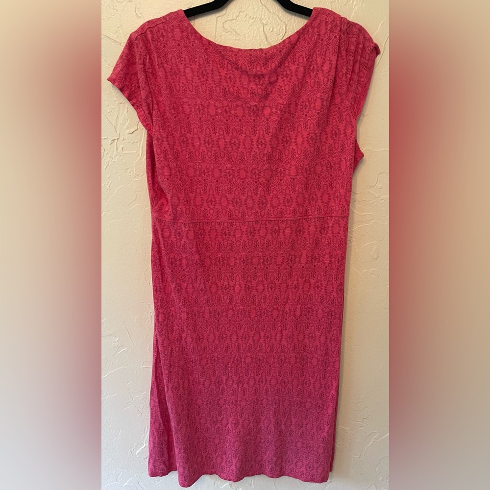 Red Patterned Cotton Dress by Toad & Co. Size Large - Picture 4 of 4